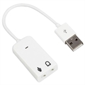 Placă de Sunet USB Externă Portabilă - Albă