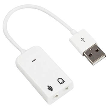 Placă de Sunet USB Externă Portabilă - Albă