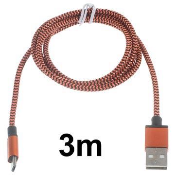 Cablu Premium USB 2.0 / MicroUSB - 3m - Portocaliu