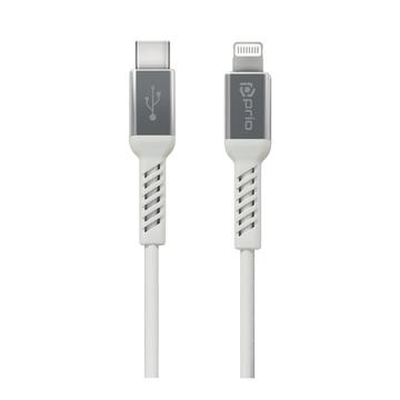 Prio Charge & Sync MFi Certified USB-C to Lightning Cable - 1,2 m - alb