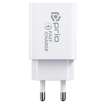 Înc?rc?tor Prio Fast Charge - 18W, PD3.0, QC3.0 - Alb