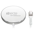 Încărcător Wireless Prio MagCharge 15W - iPhone 12/13/14/15 - Argintiu