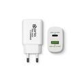 Prio PWC-1204 Încărcător de perete rapid - 25W PD USB-C, 18W QC3.0 USB-A - Alb