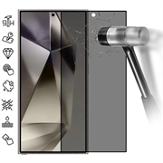 Samsung Galaxy S25 Ultra Protector de ecran de confidențialitate din sticlă temperată - Suport deblocare amprentă digitală - Marginea Neagră