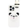 Husă TPU iPhone 14 Pro Seria de Figuri 3D - Panda