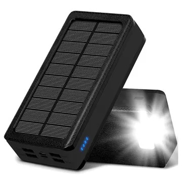 Baterie Externă Solară Psooo PS-400 - 4xUSB-A, 30000mAh - Negru