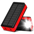 Baterie Externă Solară Psooo PS-400 - 4xUSB-A, 30000mAh - Roșu