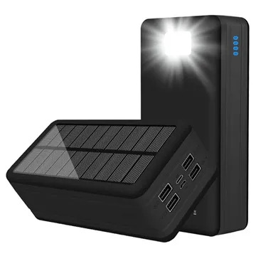 Baterie Externă Solară Psooo PS-400 - 4xUSB-A, 50000mAh - Negru