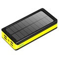 Solar Power Bank/Încărcător Wireless Psooo PS-406 - 20000mAh - Galben