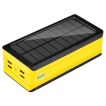 Solar Power Bank/Încărcător Wireless Psooo PS-406 - 20000mAh - Galben