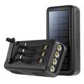 Psooo PS-618 30000mAh Bancă de energie solară cu manivela - Negru