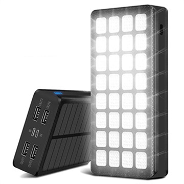 Baterie Externă Solară Cu Lanternă LED Psooo PS-900 - 30000mAh