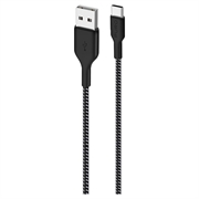 Puro Fabric Cablu USB-A / USB-C ultra-rezistent Puro Fabric - 1,2 m, 30 W - negru