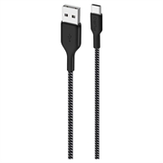 Puro Fabric Cablu USB-A / USB-C ultra-rezistent Puro Fabric - 2m, 30W - Negru