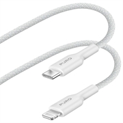 Puro Fabrik Cablu de încărcare și sincronizare USB-C / Lightning - 1,2 m - alb