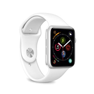 Apple Watch Series 10/9/8/SE (2022)/7/SE/6/5/4/3/2/1 Puro Icon Curea din silicon - 42mm/41mm/40mm/38mm - Alb