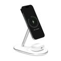 Stație de încărcare wireless Puro Mag Station 2 în 1 - alb