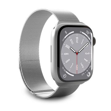 Curea Apple Watch Series 10/9/8/SE (2022)/7/SE/6/5/4/3/2/1 - Puro Milanese - 42mm/41mm/40mm/38mm - Argintiu