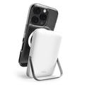 Puro Stand Power Mag 10000mAh Wireless Power Bank - Compatibil MagSafe - Alb