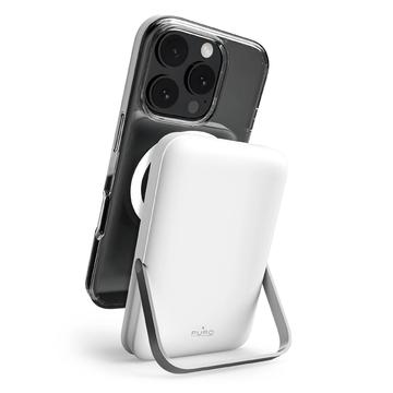 Puro Stand Power Mag 10000mAh Wireless Power Bank - Compatibil MagSafe - Alb