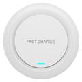 Q18 Round Shape Wireless Charger 15W Fast Charging Desktop Charging Pad - Alb