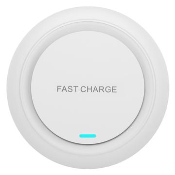 Q18 Round Shape Wireless Charger 15W Fast Charging Desktop Charging Pad - Alb