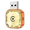 Adaptor wireless 4-în-1 Q1AS Diamond Cut pentru Android Auto și CarPlay - Auriu / Portocaliu