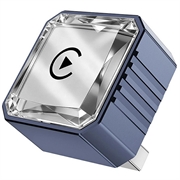 Adaptor wireless 4-în-1 Q1BVS în formă de diamant pentru CarPlay/Android Auto - Safir / Argintiu
