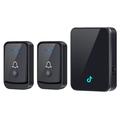 Set sonerie fără fir Q502 cu 2 emițătoare și 1 receptor - negru