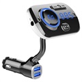 Încărcător auto QC3.0 / Transmițător FM Bluetooth cu RGB BC49AQ - Negru