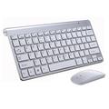 Set mini-tastatură și mouse fără fir QH-001, 2.4GHz - Configurație americană - Argintiu