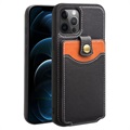Husă Piele iPhone 12/12 Pro - Qialino Business Style - Negru