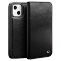 Husă Piele Portofel iPhone 13 Mini - Qialino Classic - Negru