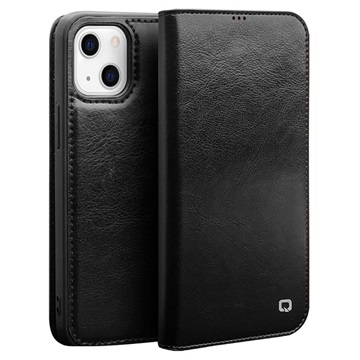 Husă Piele Portofel iPhone 13 Mini - Qialino Classic - Negru