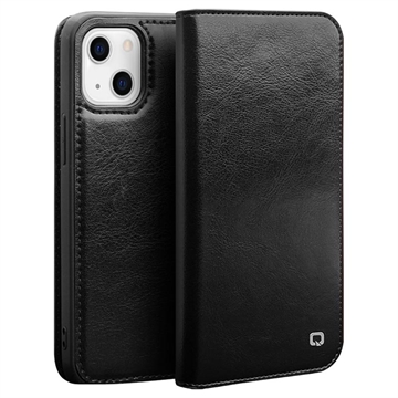 Husă Piele Portofel iPhone 13 - Qialino Classic - Negru