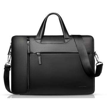Geantă pentru laptop din piele naturală Qialino - 13" - negru