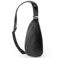 Qialino Premium Geantă de piele crossbody/borsetă - Negru