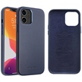 Husă Piele iPhone 12/12 Pro - Qialino Premium - Albastru