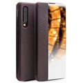 Husă Piele Flip Huawei P30 - Qialino Smart View - Maro