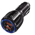 Încărcător rapid auto 3.0 30W DC-681 - 2 x USB - Negru