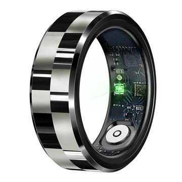 R9 Inel inteligent premium din oțel inoxidabil cu carcasă de încărcare - dimensiune: 9/18.9mm