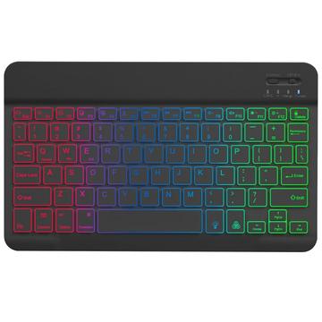 RGB-030 Tastatură Bluetooth wireless de 10 inci cu iluminare din spate RGB - US Layout - negru