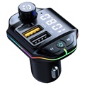 Transmițător FM Bluetooth RGB / Încărcător Auto Rapid ZTB-A10 - 20W - Negru
