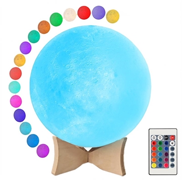 Lampă De Veghe / Noapte RGB LED Moon YK2302 - 15cm, 1000mAh