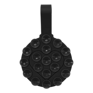 RK-X18/19 Suport de telefon cu ventuză din silicon în formă de inimă - Suport detașabil, cu două fețe - Negru