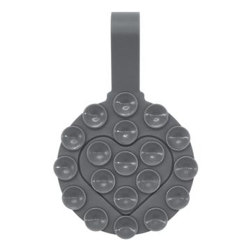 RK-X18/19 Suport de telefon cu ventuză din silicon în formă de inimă - Suport detașabil, cu două fețe - Gri