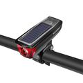 ROCKBROS HJ-052 Lumina frontală pentru bicicletă Lumina de bicicletă cu încărcare solară pentru biciclete cu clopot - negru/roșu