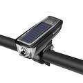 ROCKBROS HJ-052 Lumina frontală pentru bicicletă Lumina de bicicletă cu încărcare solară pentru biciclete cu clopot - negru / alb