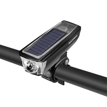 ROCKBROS HJ-052 Lumina frontală pentru bicicletă Lumina de bicicletă cu încărcare solară pentru biciclete cu clopot