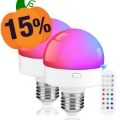 Bec reîncărcabil cu RGB și telecomandă - E27 - 2 buc.